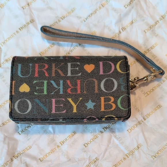 Vintage Dooney & Bourke Multicolor Mini Wristlet/Wallet - Picture 1 of 7